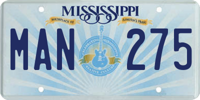 MS license plate MAN275