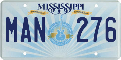 MS license plate MAN276