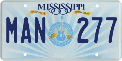 MS license plate MAN277