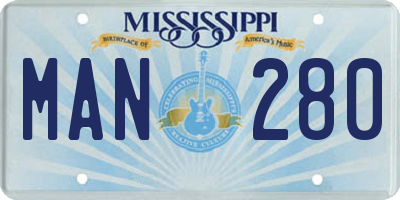 MS license plate MAN280