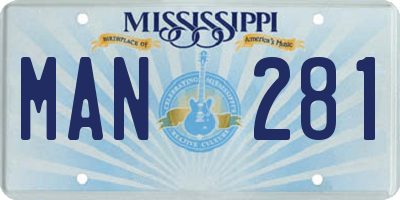 MS license plate MAN281