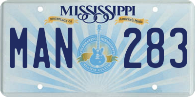 MS license plate MAN283