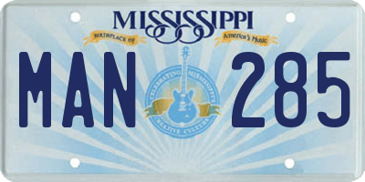 MS license plate MAN285