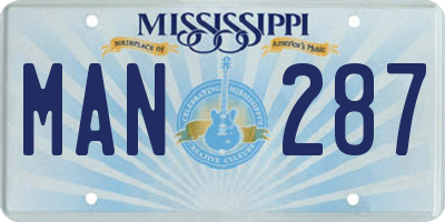 MS license plate MAN287