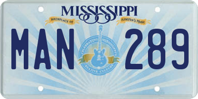 MS license plate MAN289