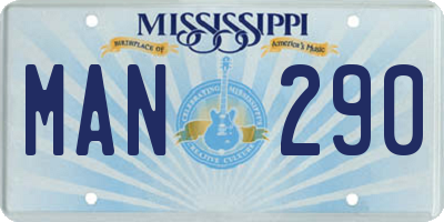 MS license plate MAN290