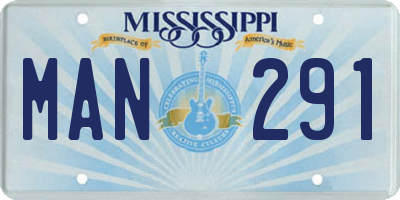 MS license plate MAN291