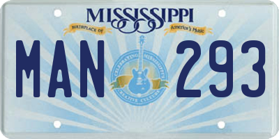 MS license plate MAN293