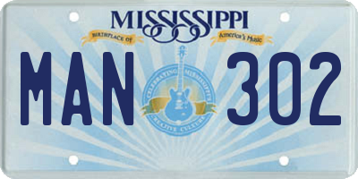 MS license plate MAN302