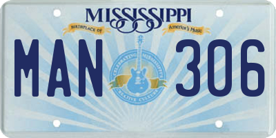 MS license plate MAN306