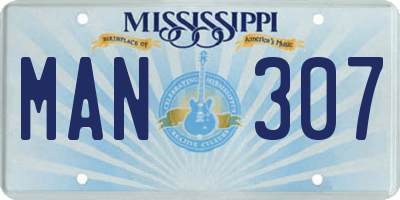 MS license plate MAN307