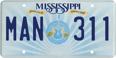 MS license plate MAN311