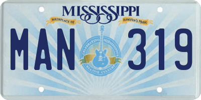 MS license plate MAN319