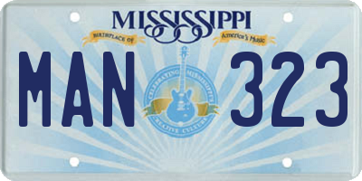 MS license plate MAN323