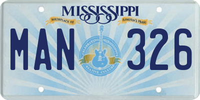 MS license plate MAN326