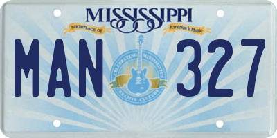 MS license plate MAN327