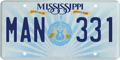 MS license plate MAN331
