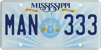 MS license plate MAN333