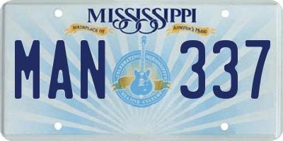 MS license plate MAN337