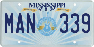 MS license plate MAN339