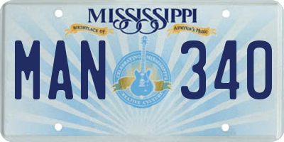 MS license plate MAN340