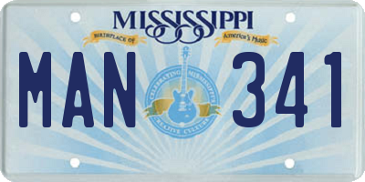 MS license plate MAN341