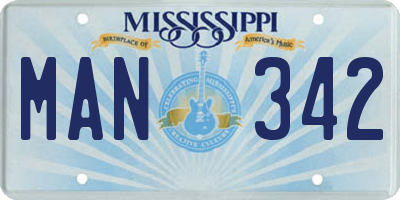 MS license plate MAN342