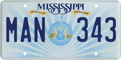 MS license plate MAN343