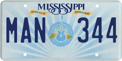 MS license plate MAN344