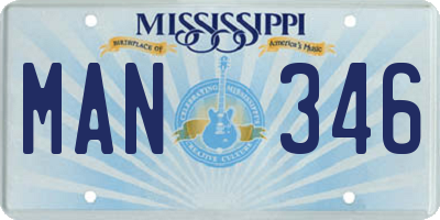 MS license plate MAN346