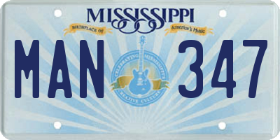 MS license plate MAN347