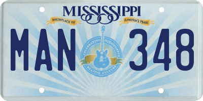 MS license plate MAN348