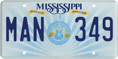 MS license plate MAN349