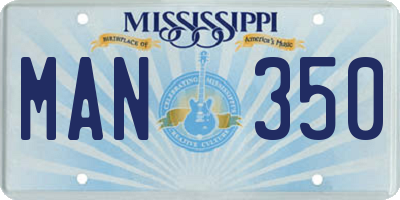 MS license plate MAN350