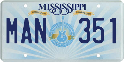 MS license plate MAN351