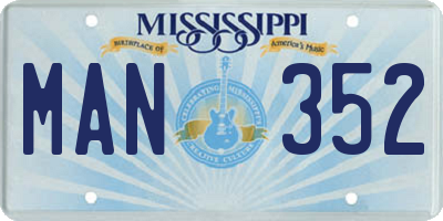 MS license plate MAN352