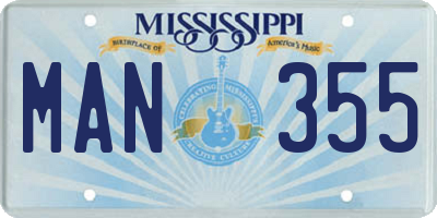 MS license plate MAN355