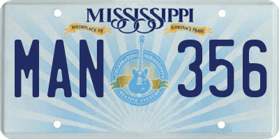 MS license plate MAN356
