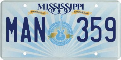 MS license plate MAN359