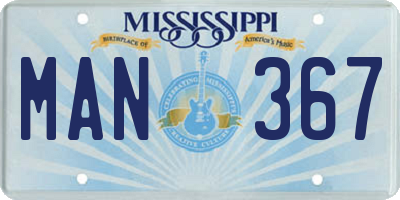 MS license plate MAN367