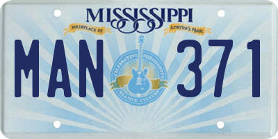 MS license plate MAN371