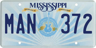 MS license plate MAN372