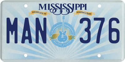 MS license plate MAN376