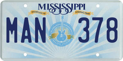 MS license plate MAN378