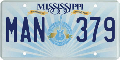 MS license plate MAN379