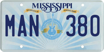 MS license plate MAN380