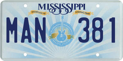 MS license plate MAN381