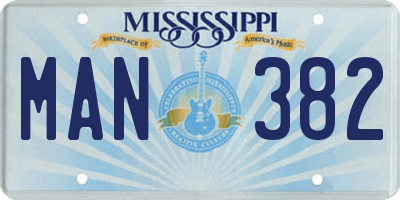 MS license plate MAN382