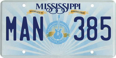MS license plate MAN385