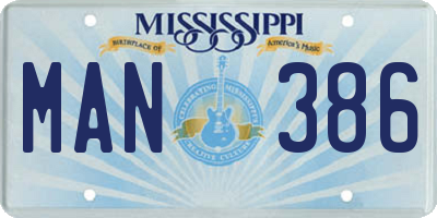 MS license plate MAN386